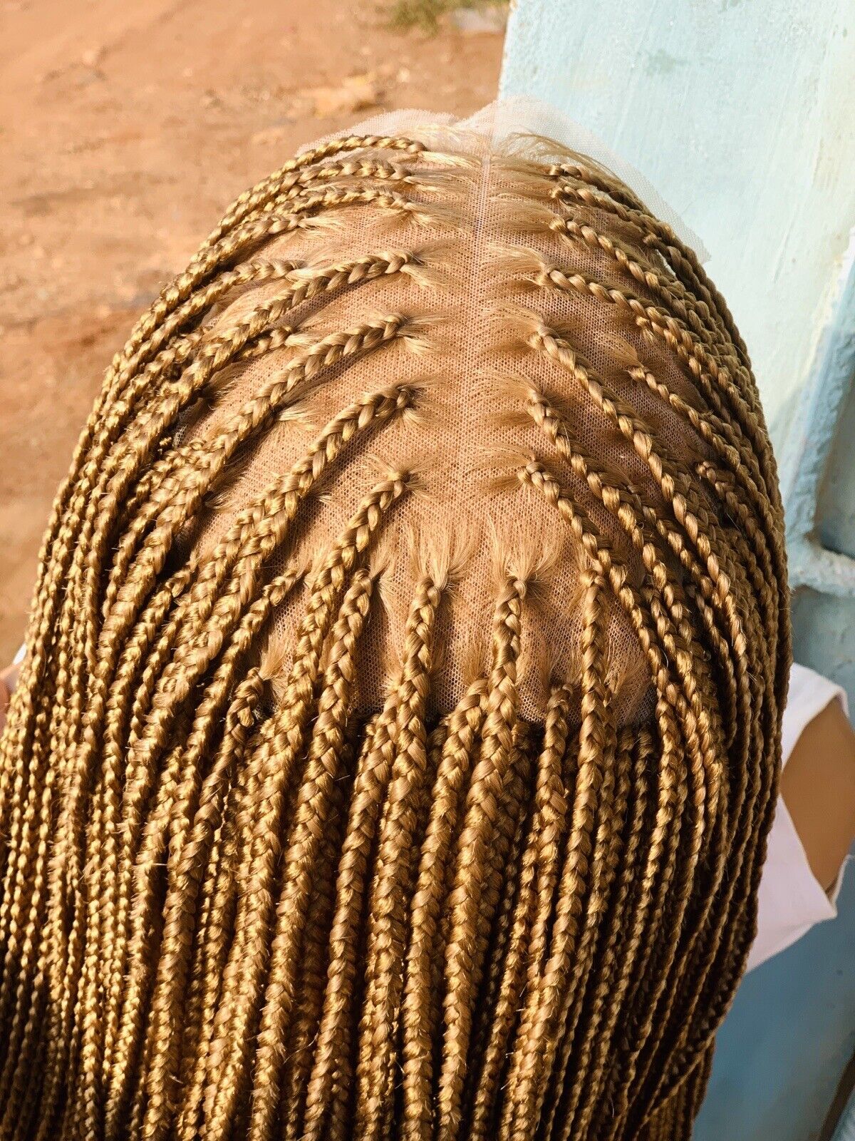 Blonde Knotless Braids wig on Lace Closure