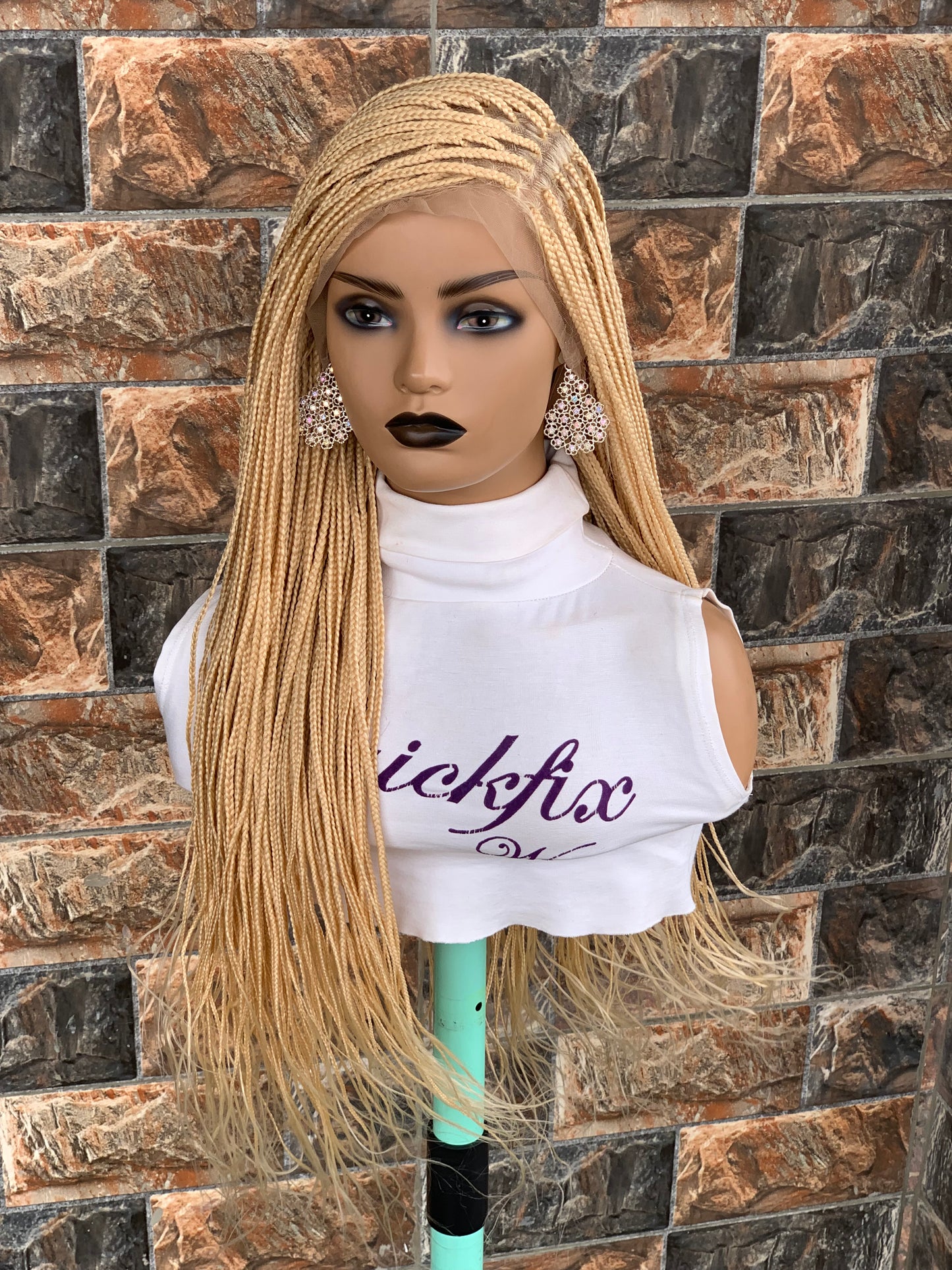 Small Knotless Braids — Full Lace Wig, 28 Inches | 613 Blonde