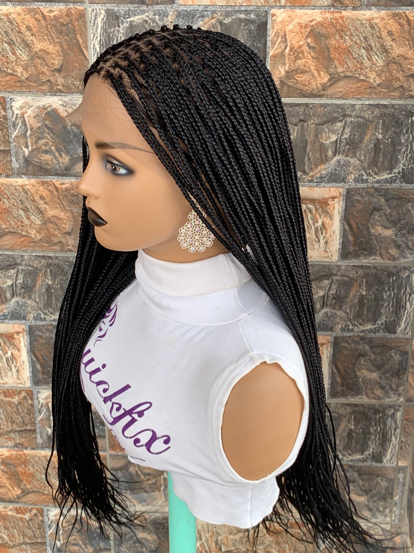 Small Knotless Braids — Full Lace Wig, 28 Inches | Black