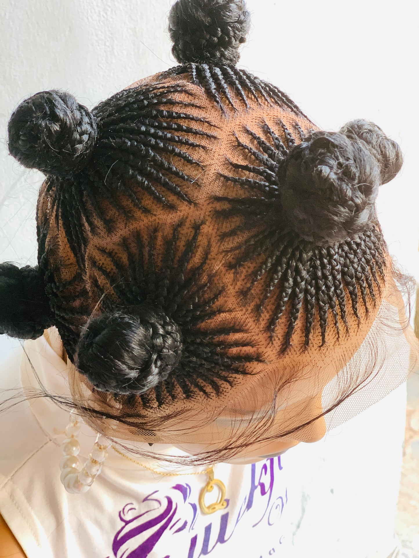 Braided Bantu Knot Box Braids,Frontal braid wig,Braid wig,Stitch Braids