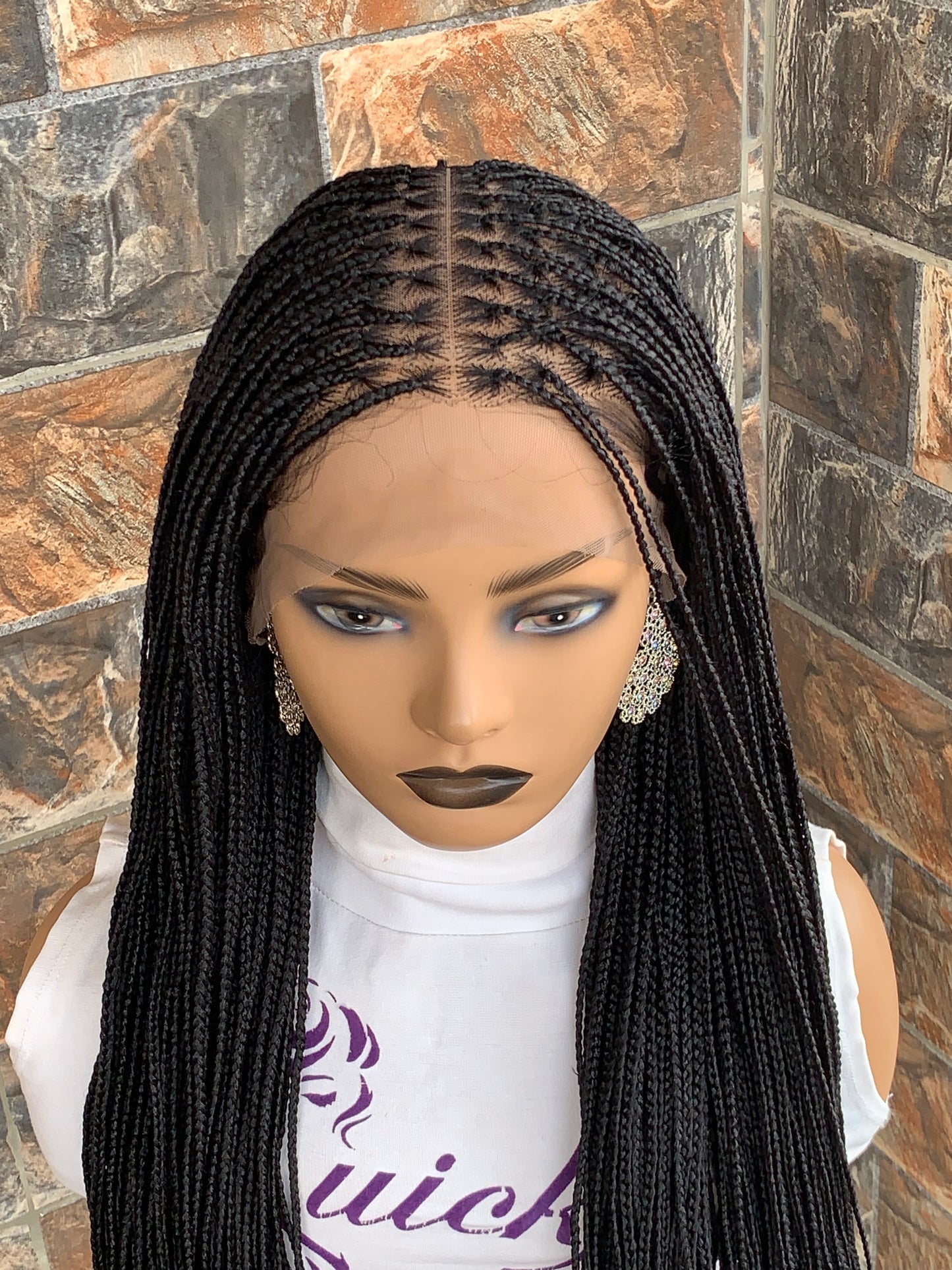 Small Knotless Braids — Full Lace Wig, 28 Inches | Black