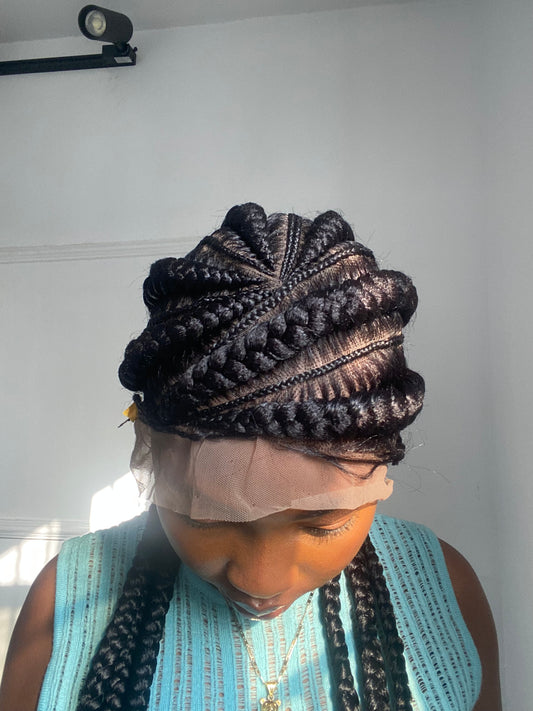 Styled Stitch braids Knotless Box Braids,Frontal braid wig,Braid wig,Stitch Braids