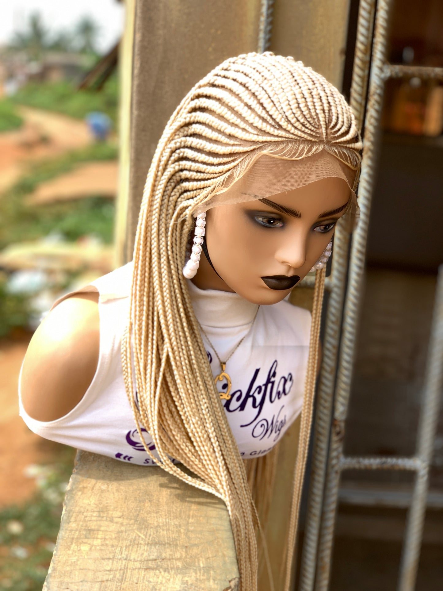 Cornrows Braids, Fulani Style, Black Women Wig, Frontal, Full Lace, Lace Front,