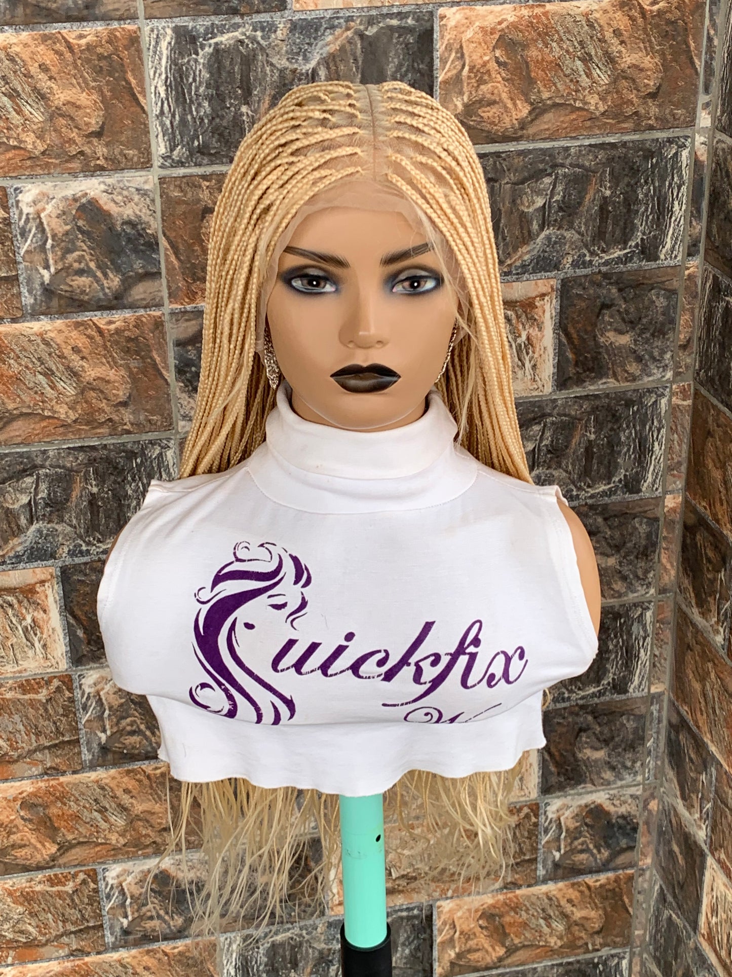 Small Knotless Braids — Full Lace Wig, 28 Inches | 613 Blonde