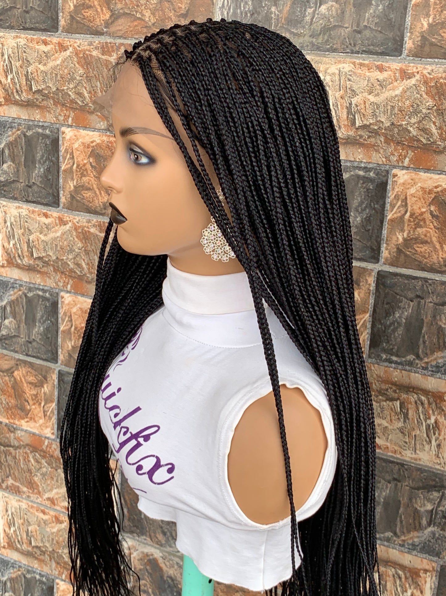 Small Knotless Braids — Full Lace Wig, 28 Inches | Black