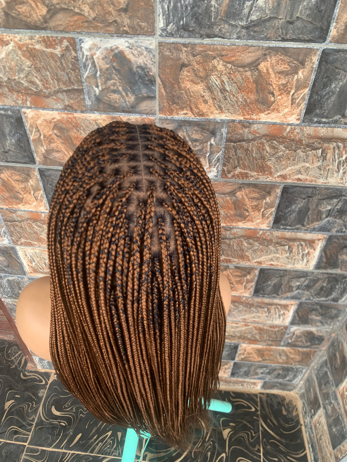 Small Knotless Braids — Full Lace Wig, 28 Inches | Auburn