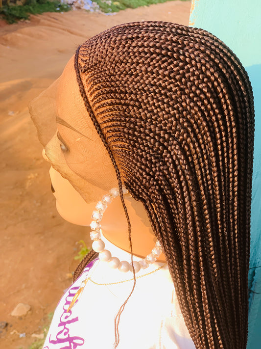 Tribal Braided Wig For Black Women, Braided, Box Braids, Human Hair, Synthetic