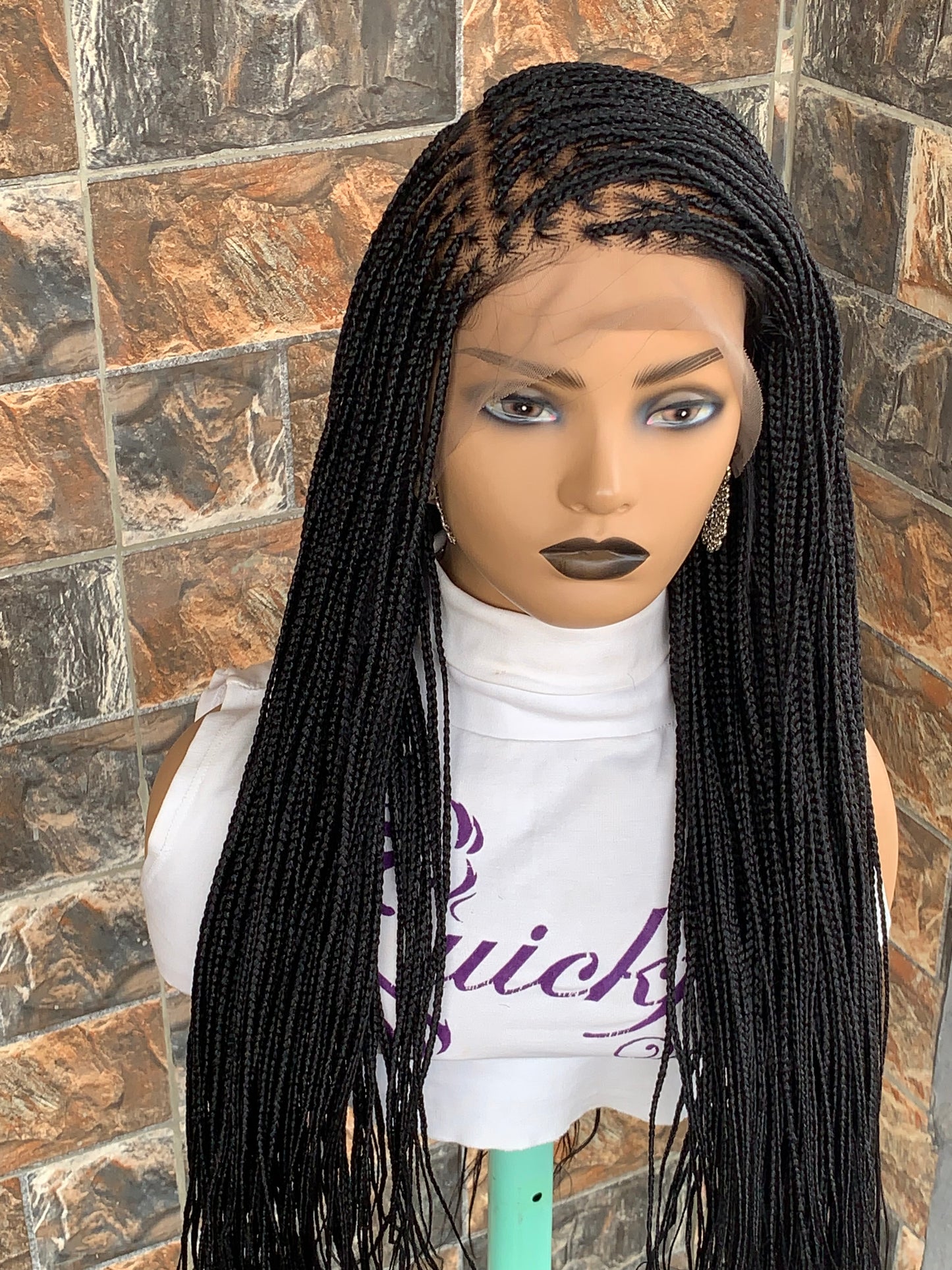 Small Knotless Braids — Full Lace Wig, 28 Inches | Black