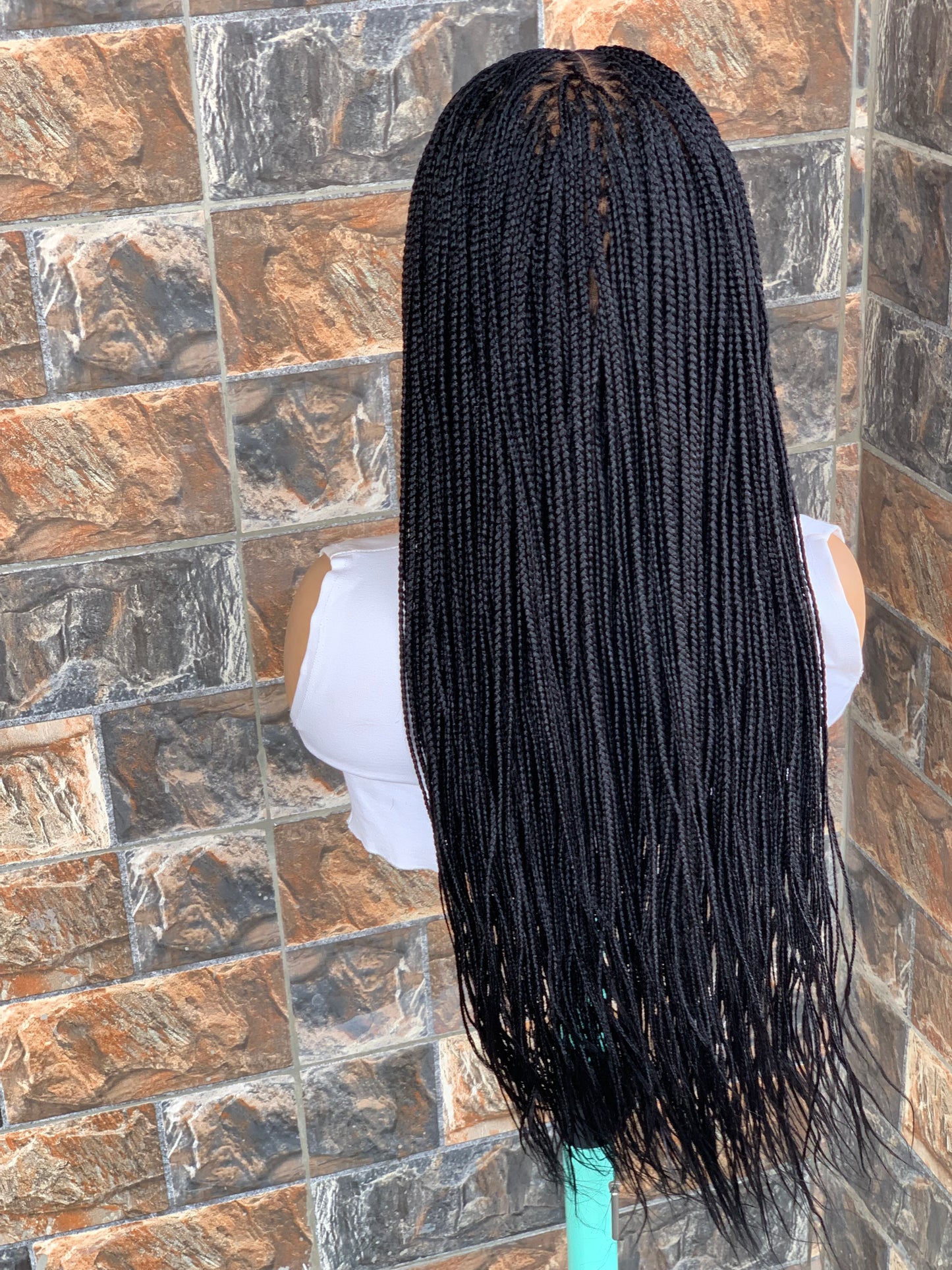 Small Knotless Braids — Full Lace Wig, 28 Inches | Black