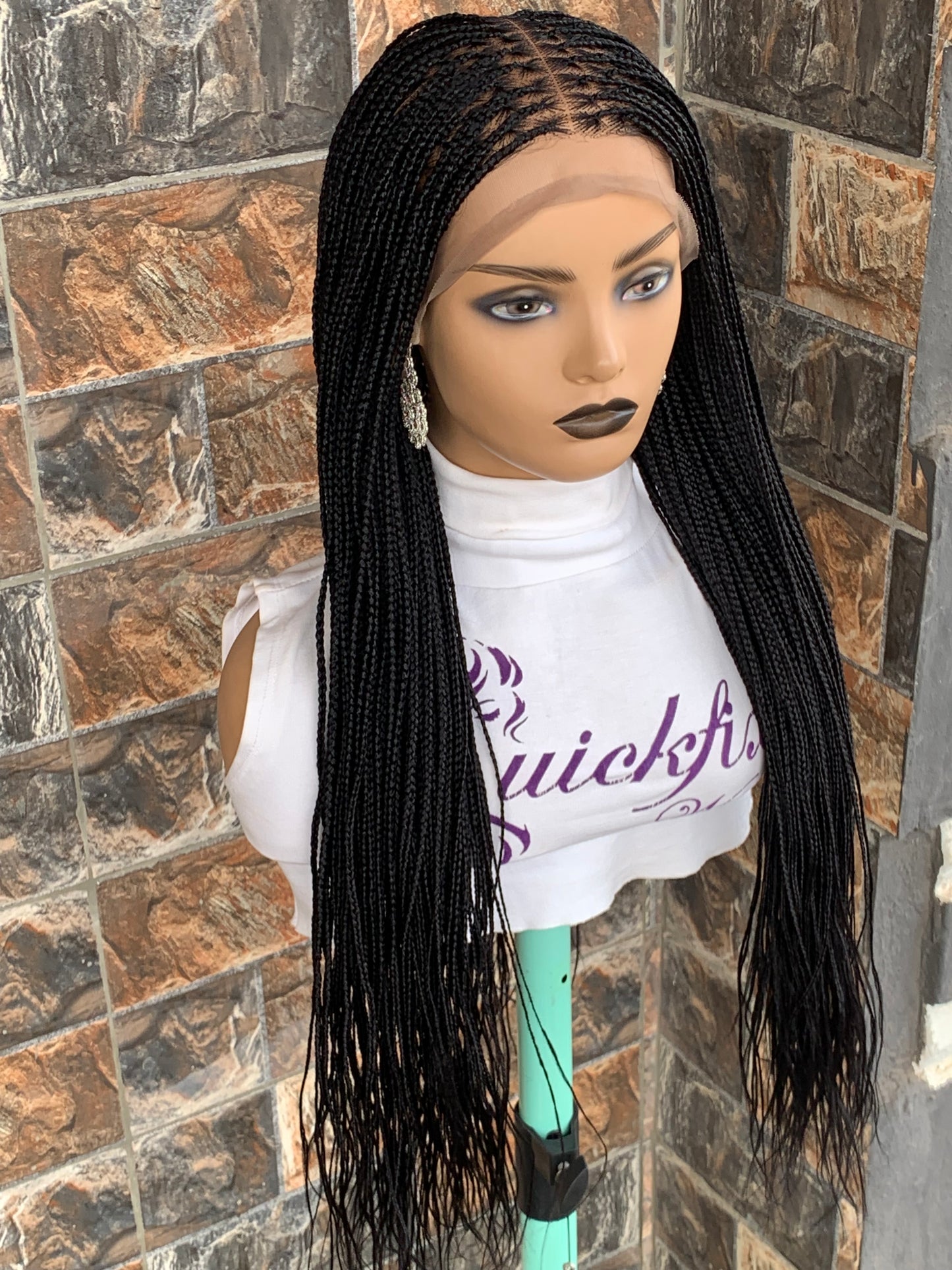 Small Knotless Braids — Full Lace Wig, 28 Inches | Black
