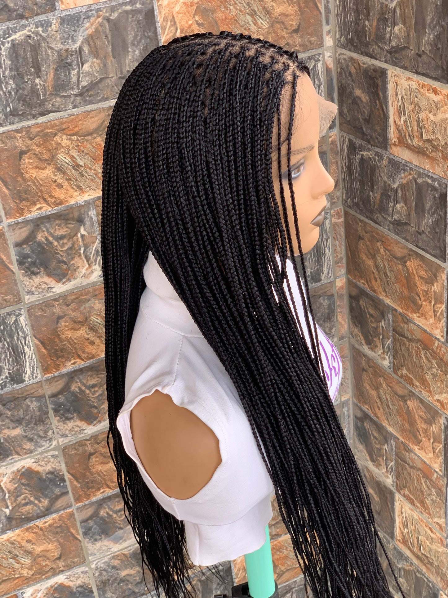 Small Knotless Braids — Full Lace Wig, 28 Inches | Black