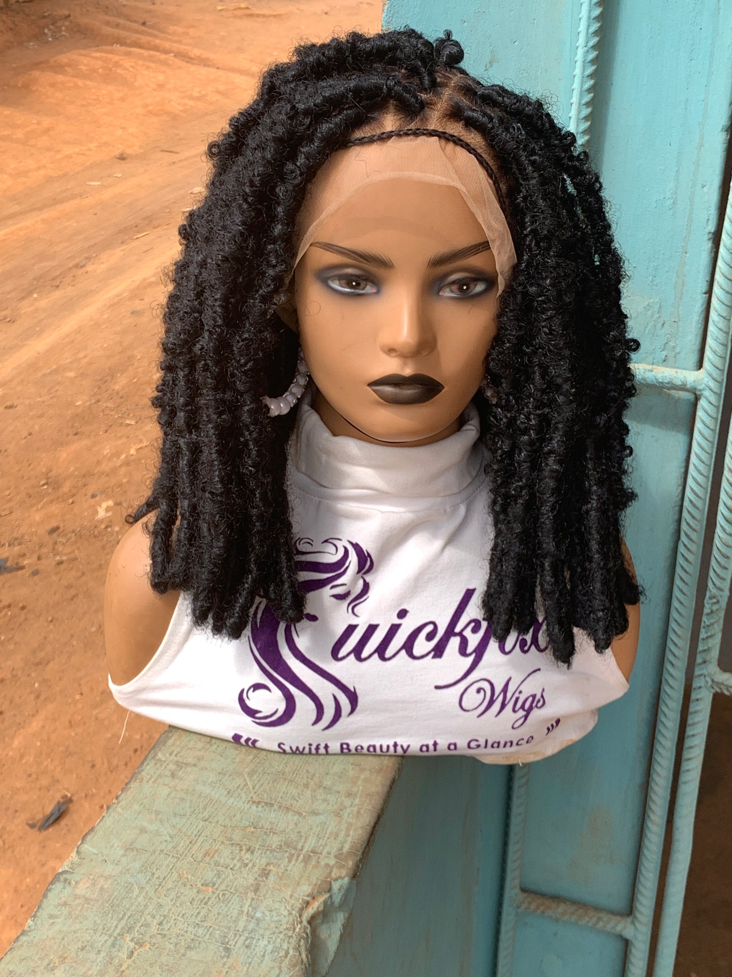Butterfly locs, Faux locs, Distressed locs, Fulani Style, Black Women Wig, Frontal, Full Lace, Lace Front,