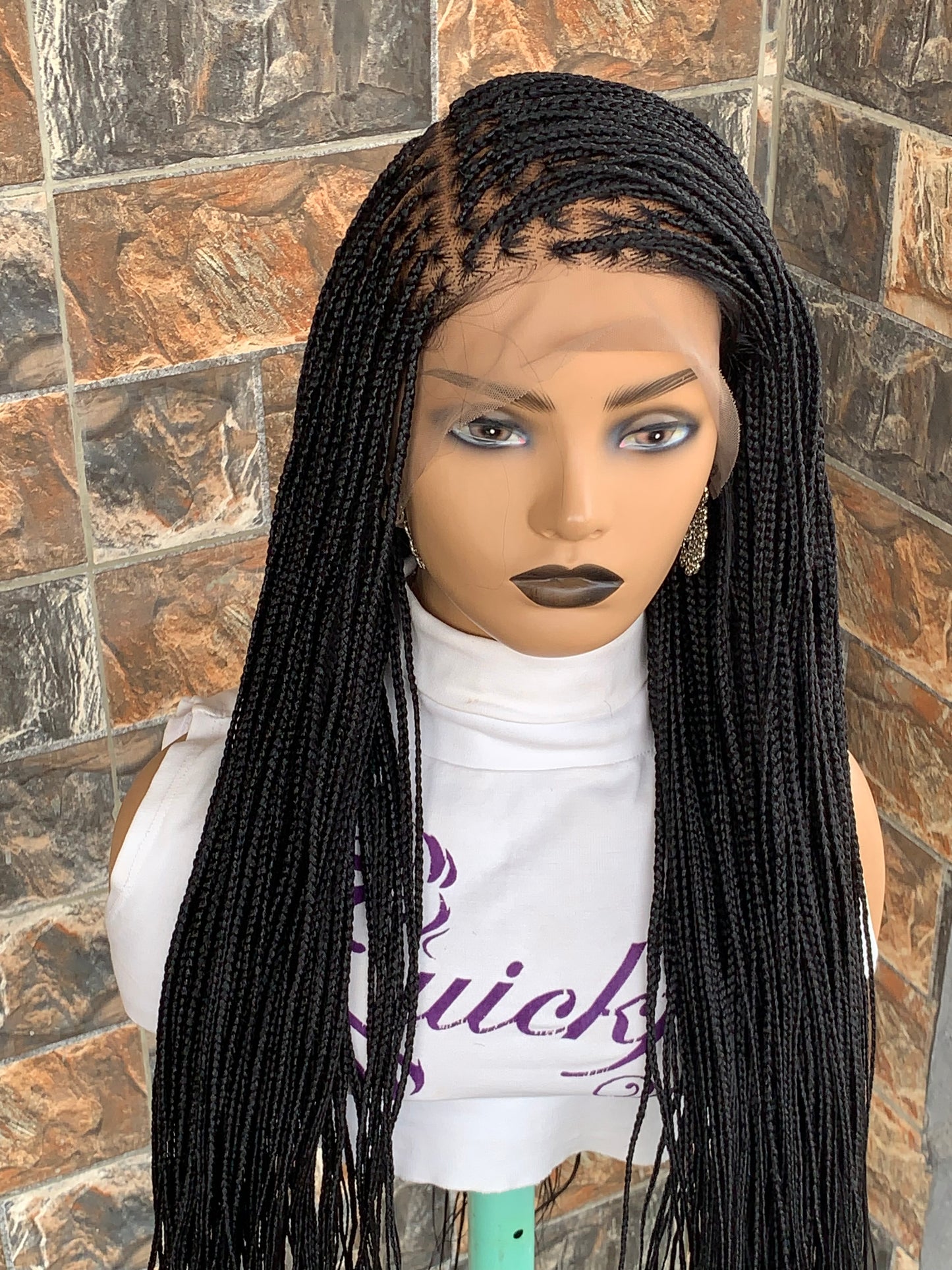 Small Knotless Braids — Full Lace Wig, 28 Inches | Black