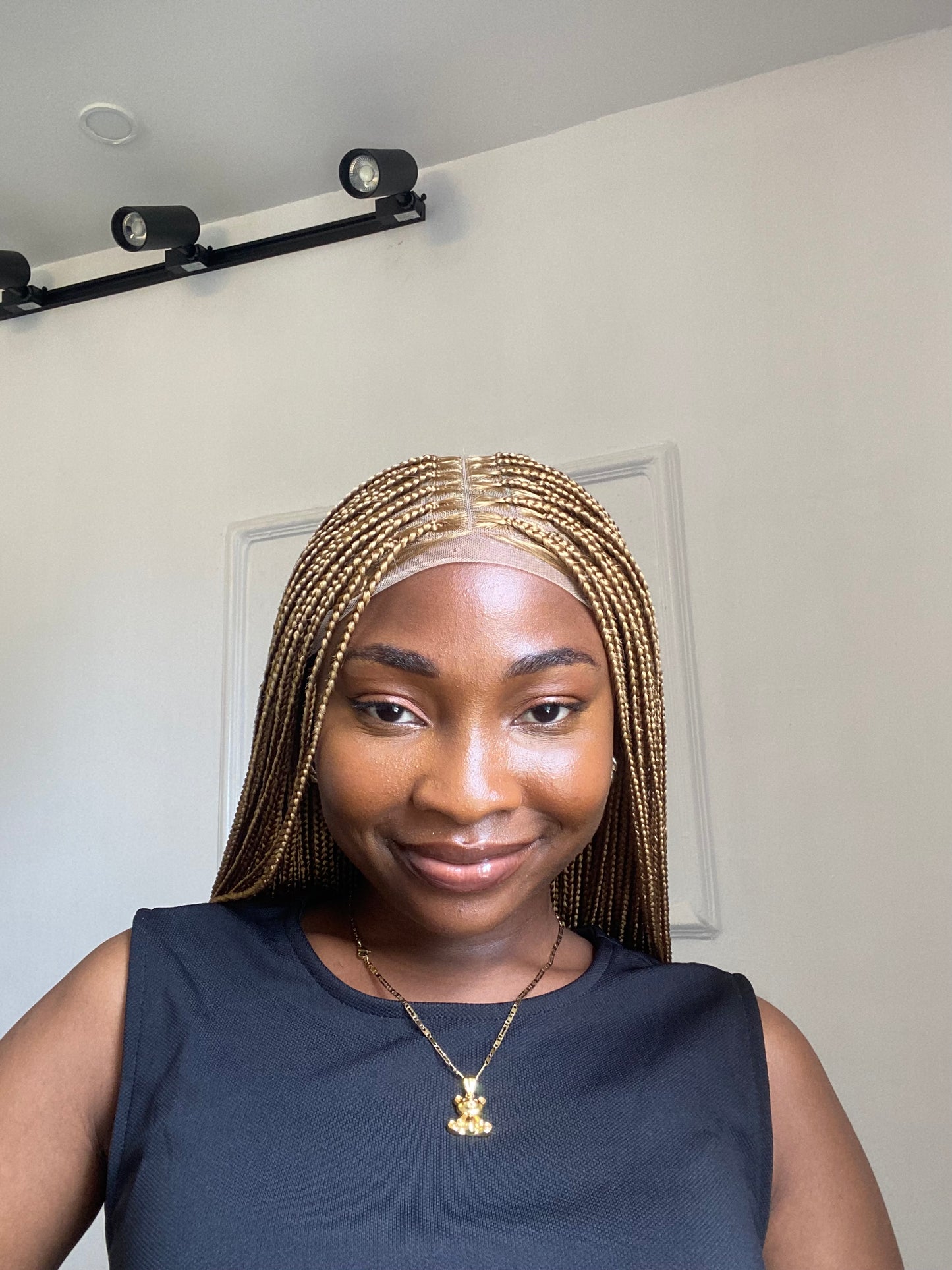 Blonde Knotless Braids wig on Lace Closure