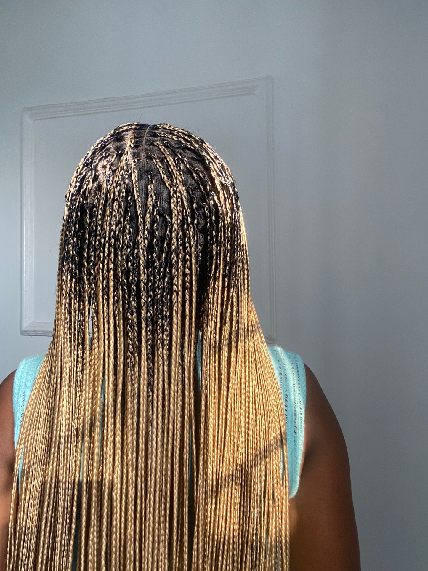 Bone Straight Braids On Full Lace Wig