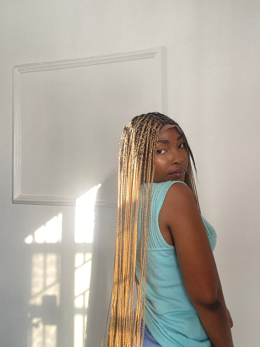 Bone Straight Braids On Full Lace Wig