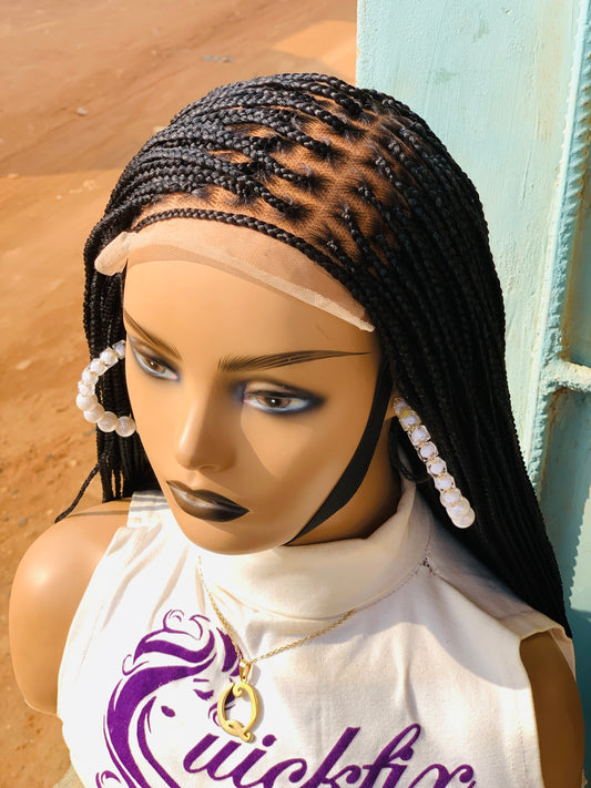 Small knotless braids on 7*7 lace closure wig.