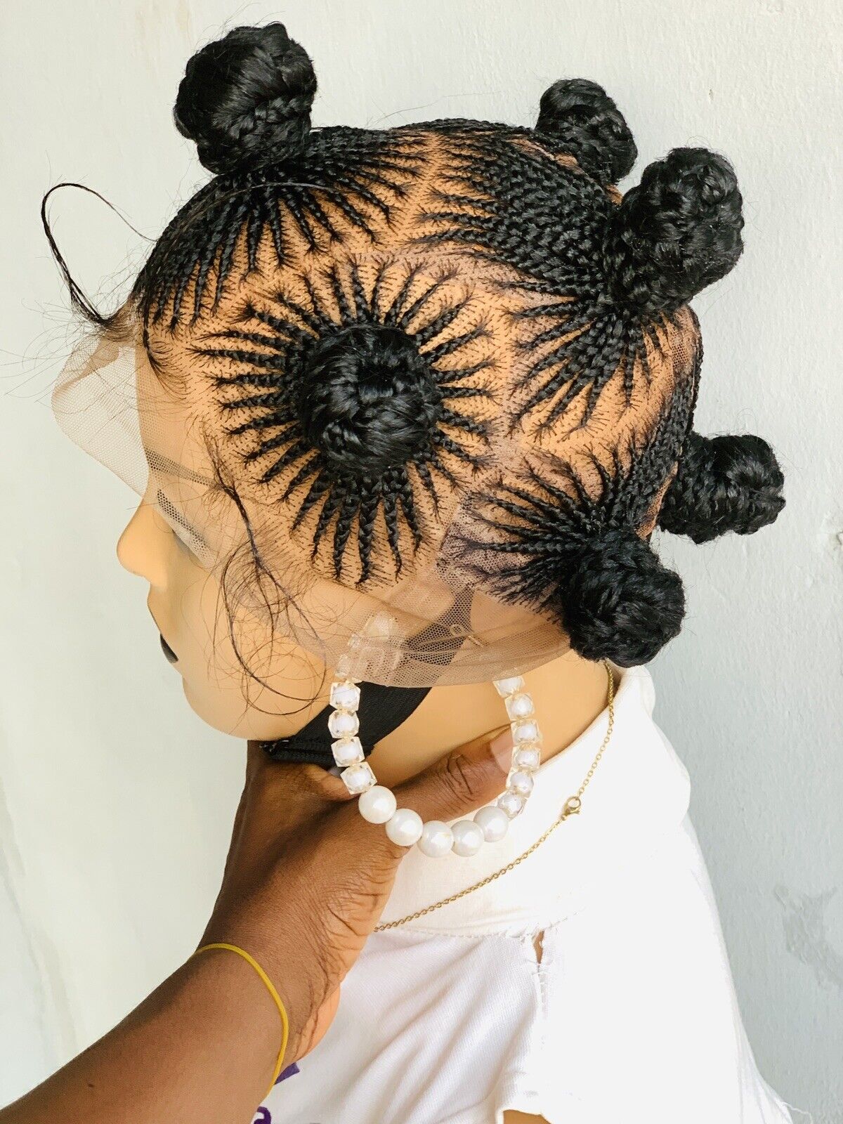 Braided Bantu Knot Box Braids,Frontal braid wig,Braid wig,Stitch Braids