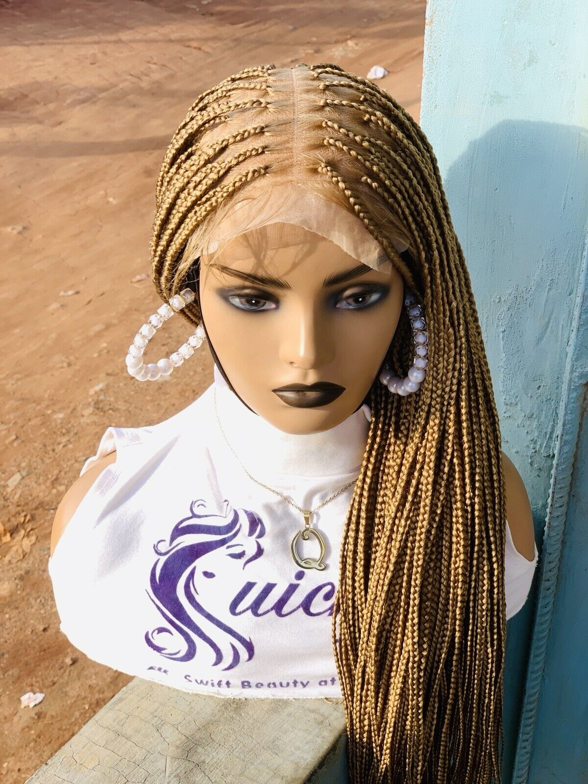 Blonde Knotless Braids wig on full lace wig