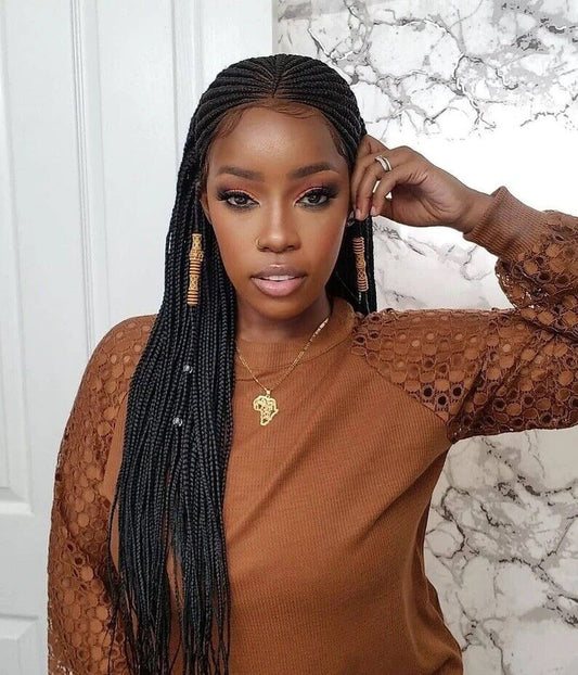 Tribal Braids, Fulani Style, Black Women Wig, Frontal, Full Lace, Lace Front,