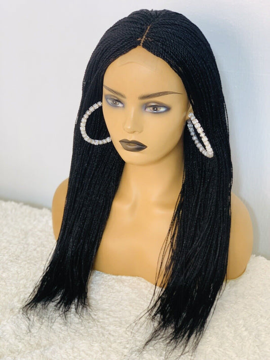 Short Micro Twist Braided Wig Box braids Full lace braids wig Senegalese Black Women