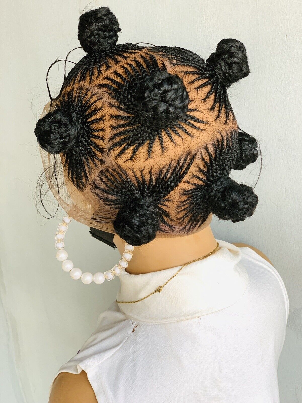 Braided Bantu Knot Box Braids,Frontal braid wig,Braid wig,Stitch Braids