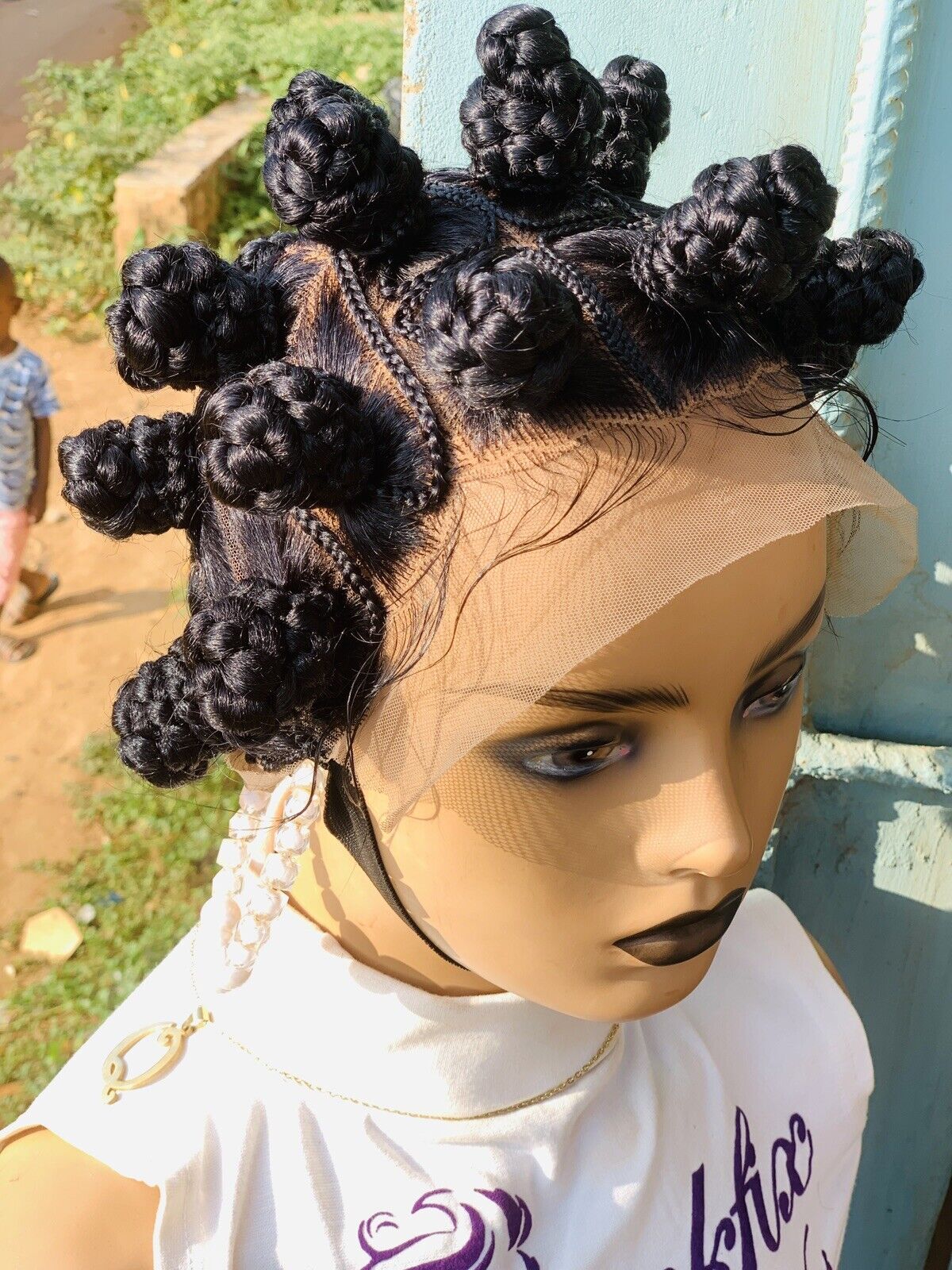 Bantu Knots On Full Lace Wig